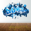 Nombre en Graffiti de vinilo skyline - Grande